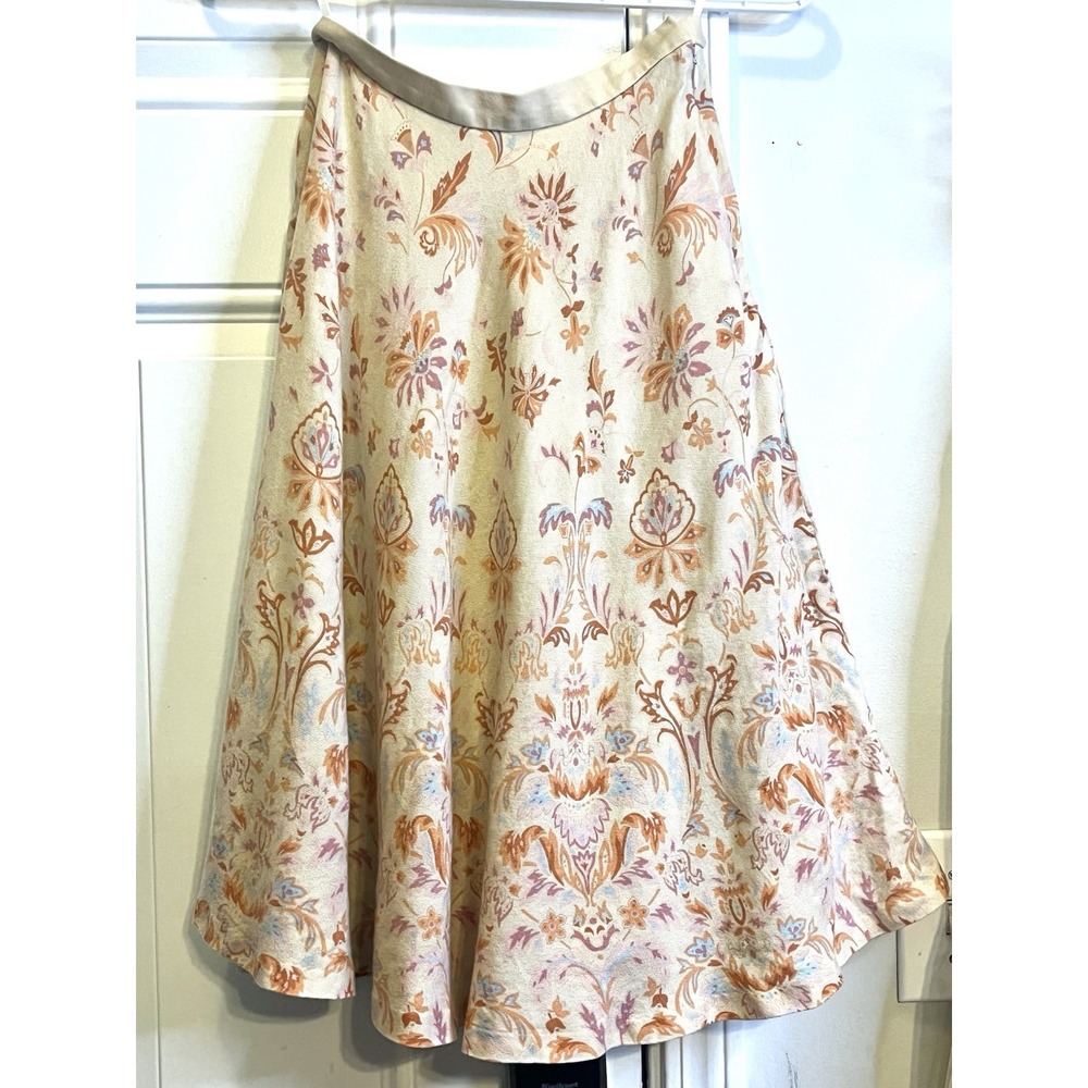 VTG Boho Tapestry Franco Ferraro Milano Italian Designer Floral S XS Midi Skirt